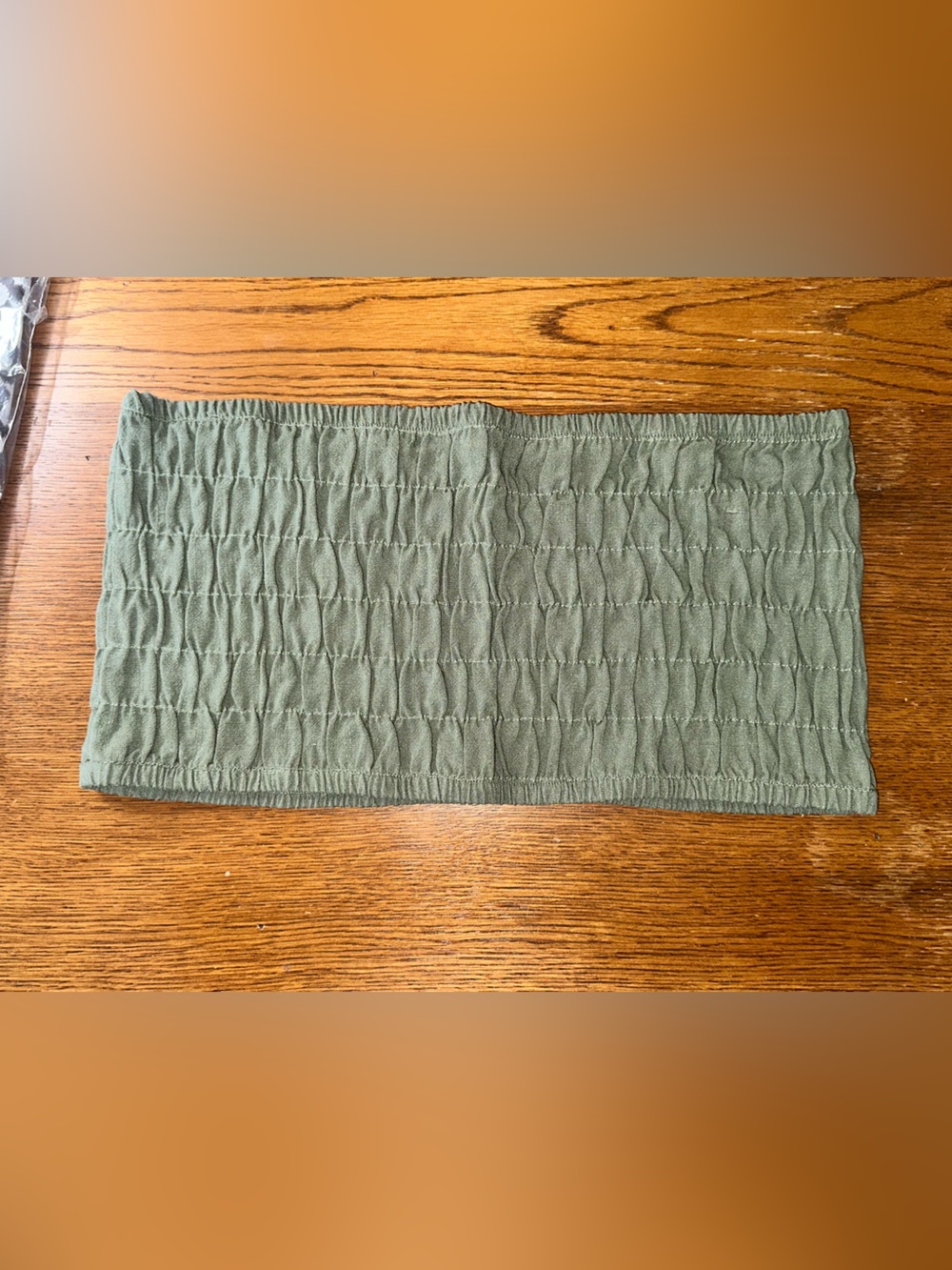 NLT Olive Green Ruched/ Smocked Bandeau Top 2XL